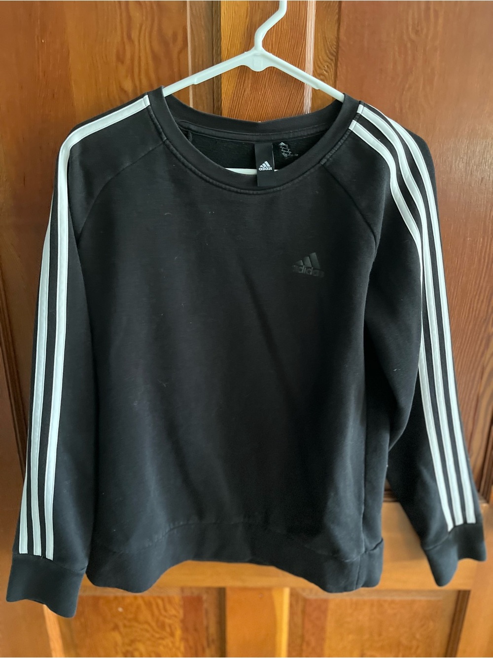 Adidas Black Crew Sweatshirt with Subtle Logo